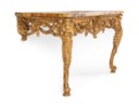 A PAIR OF GEORGE III GILTWOOD CONSOLE TABLES