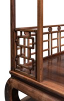 A CHINESE HONGMU RECTANGULAR CANOPY-BED