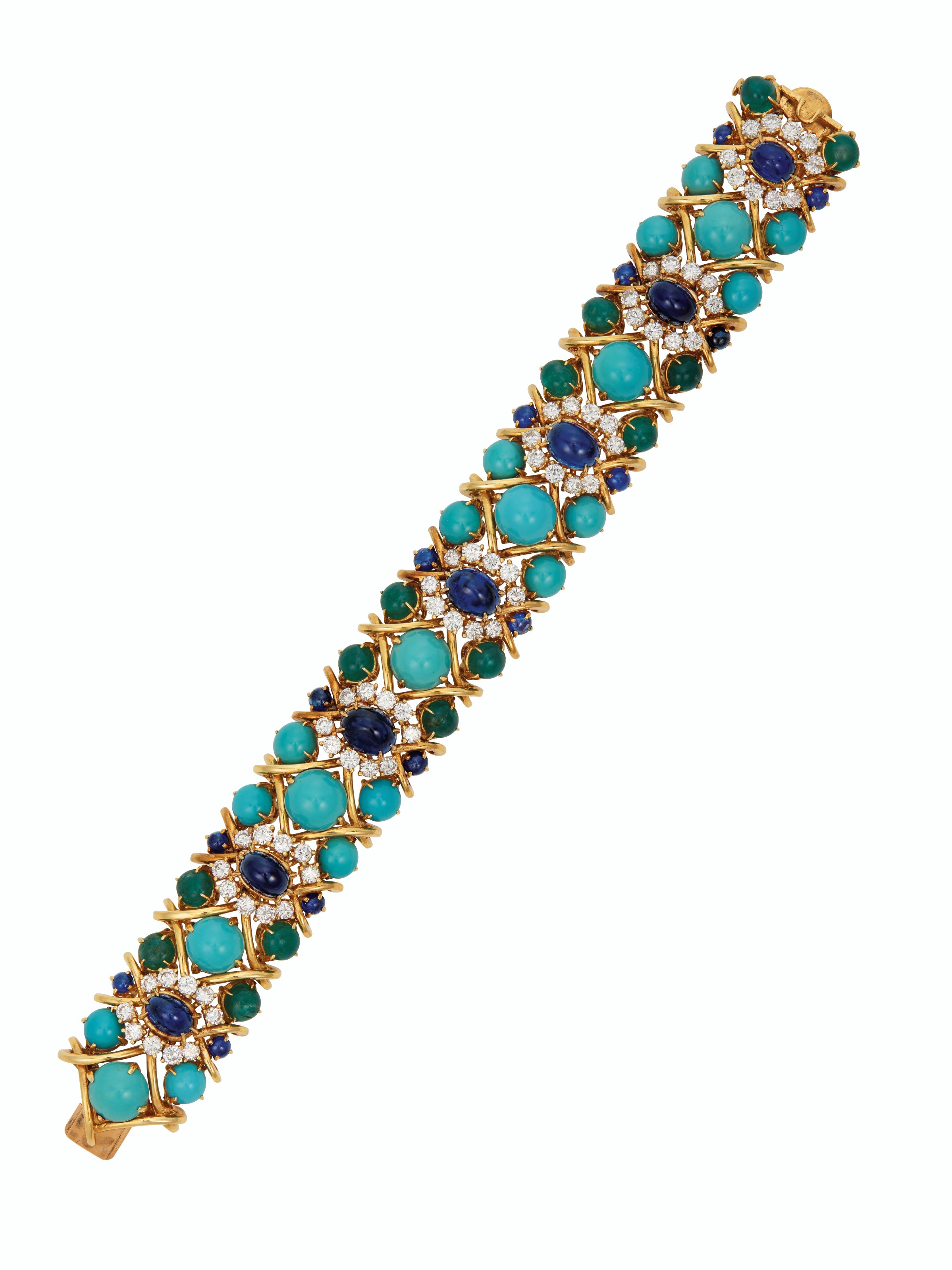 MULTI-GEM AND DIAMOND BRACELET