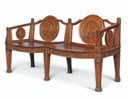 A GEORGE III WALNUT HALL BENCH