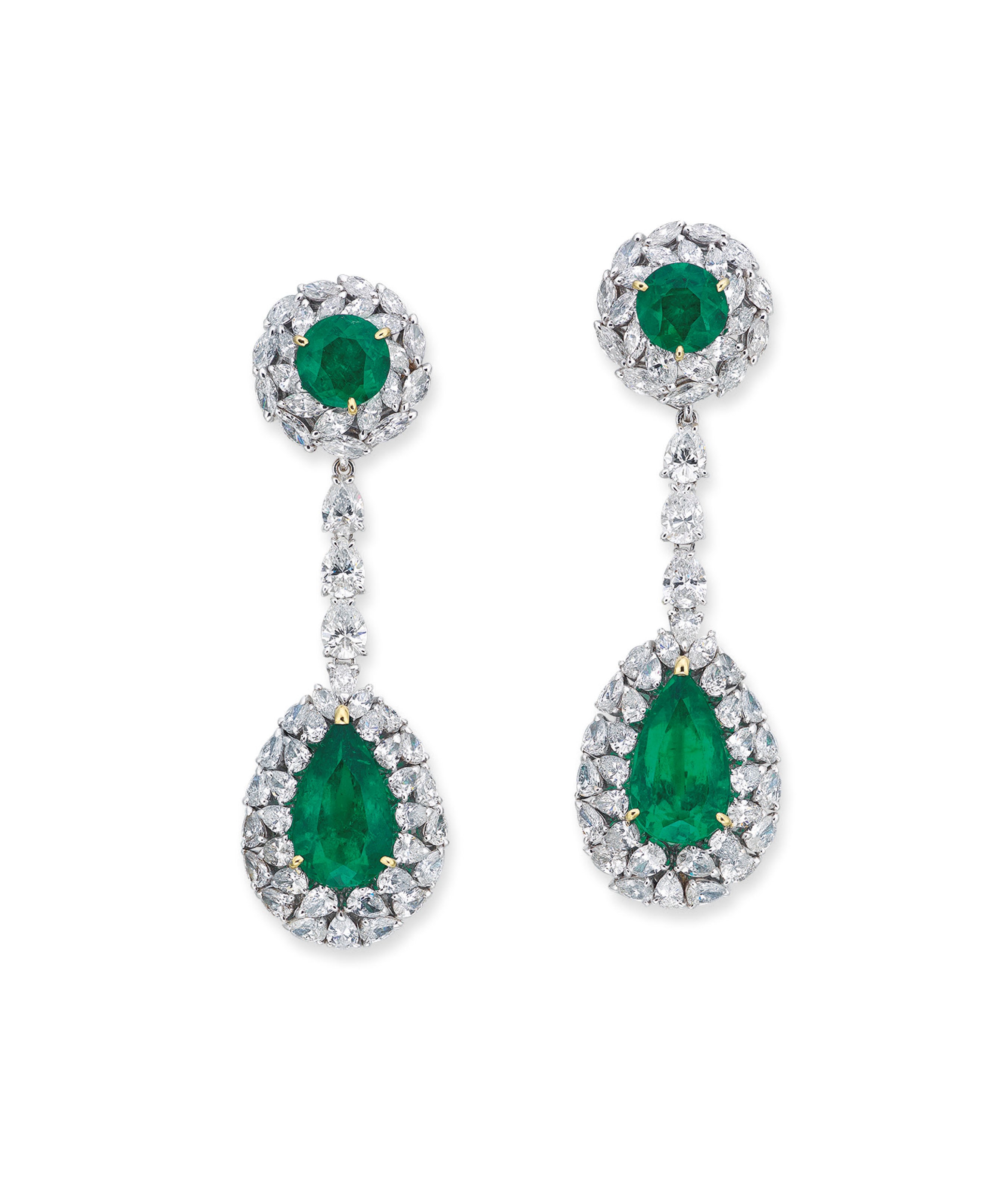 EMERALD AND DIAMOND EARRINGS