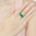 JADEITE AND DIAMOND RING