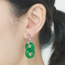 JADEITE AND DIAMOND EARRINGS