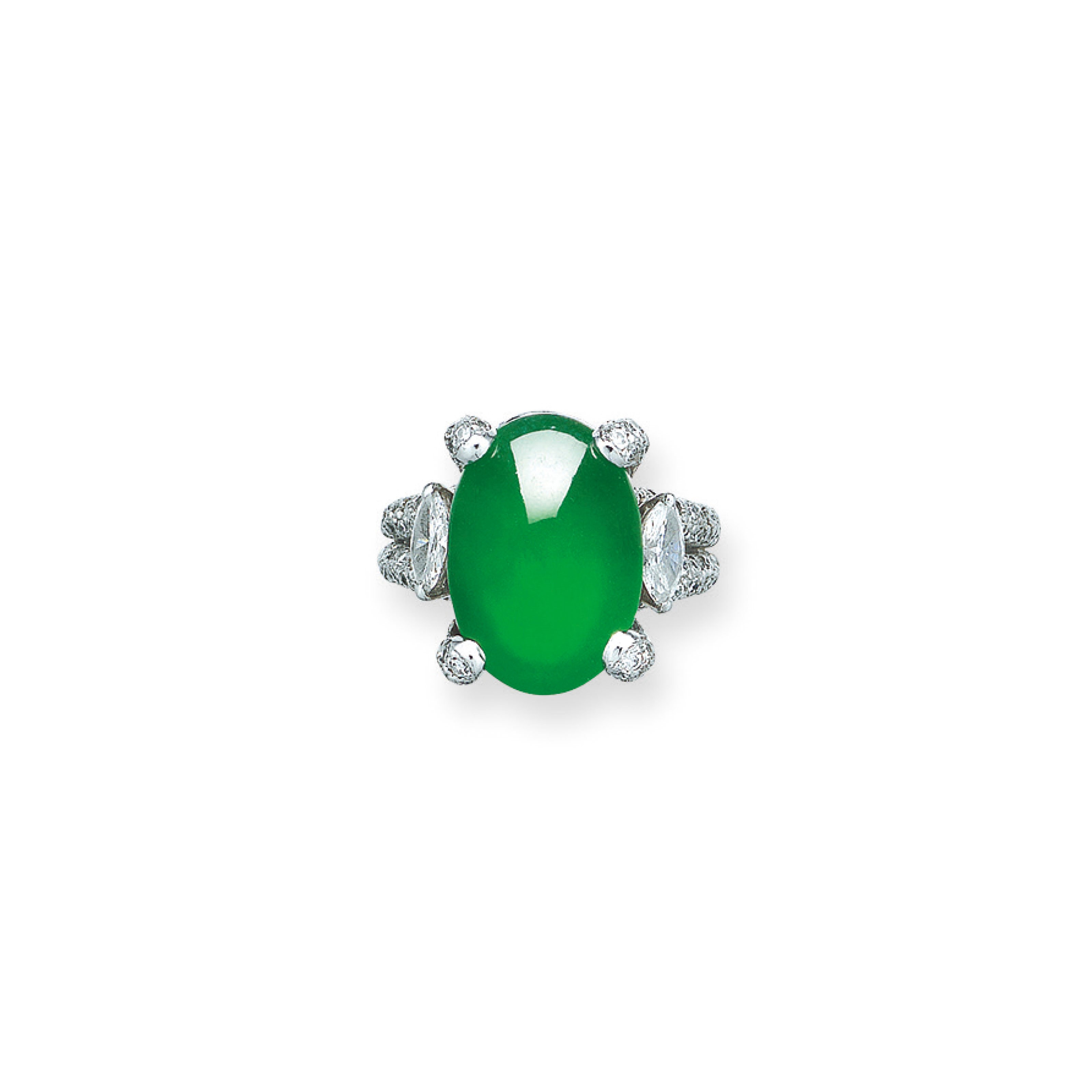 JADEITE AND DIAMOND RING