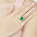 JADEITE AND DIAMOND RING