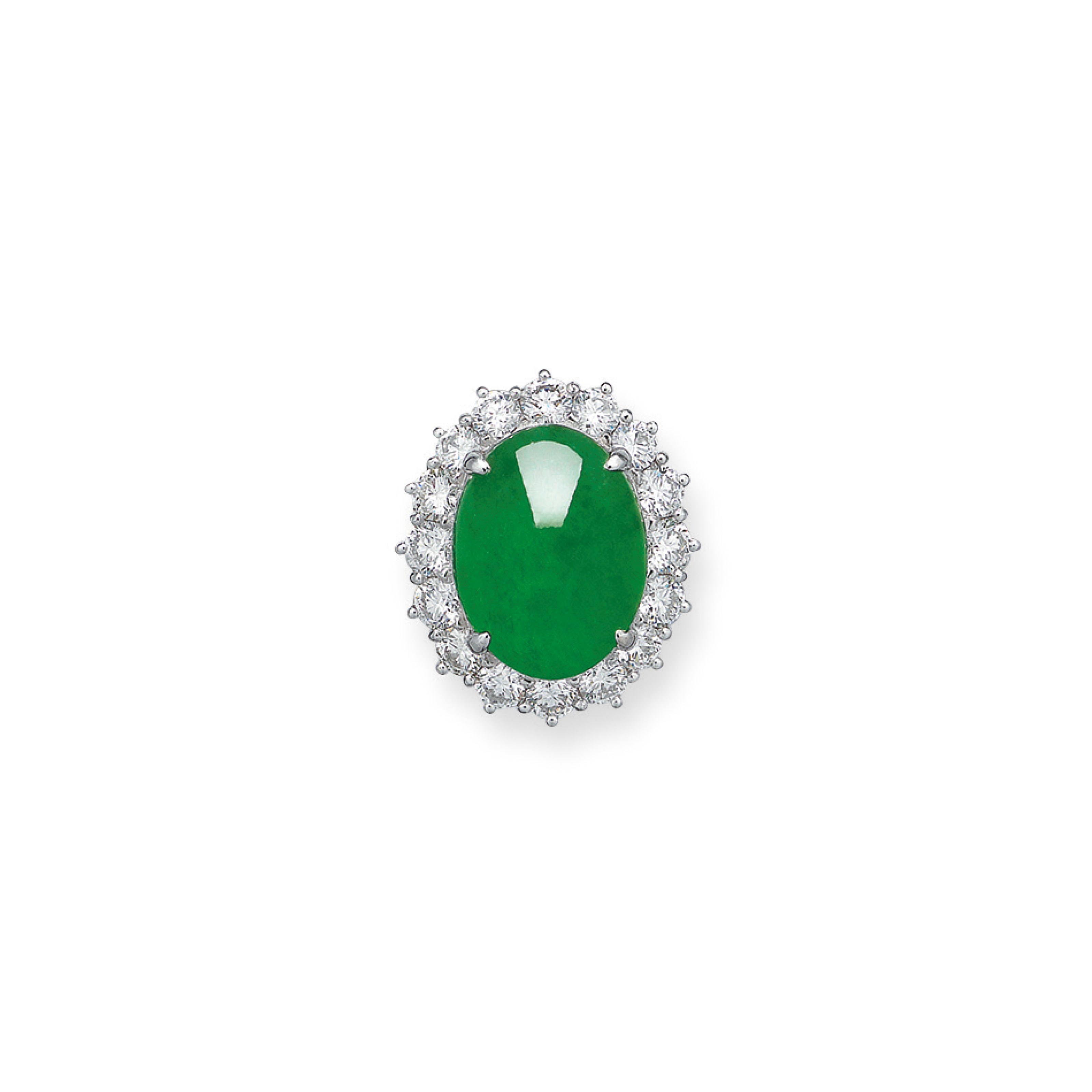 JADEITE AND DIAMOND RING