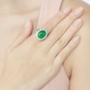 JADEITE AND DIAMOND RING