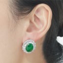 JADEITE AND DIAMOND EARRINGS