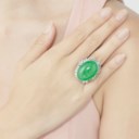 JADEITE AND DIAMOND RING