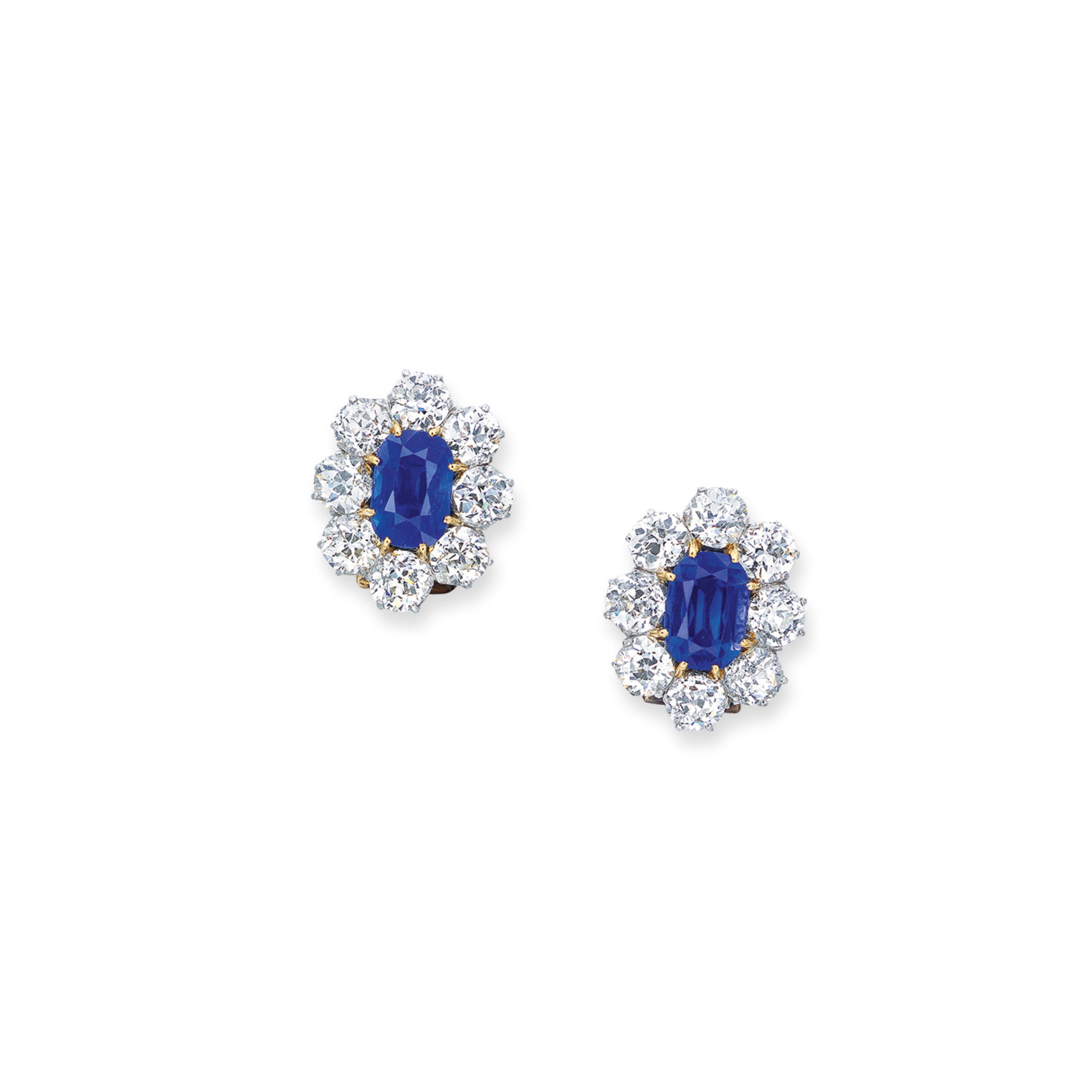 SAPPHIRE AND DIAMOND EARRINGS