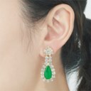 JADEITE AND DIAMOND EARRINGS