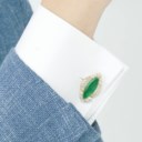 JADEITE AND DIAMOND CUFFLINKS