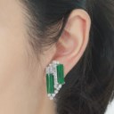 JADEITE AND DIAMOND EARRINGS