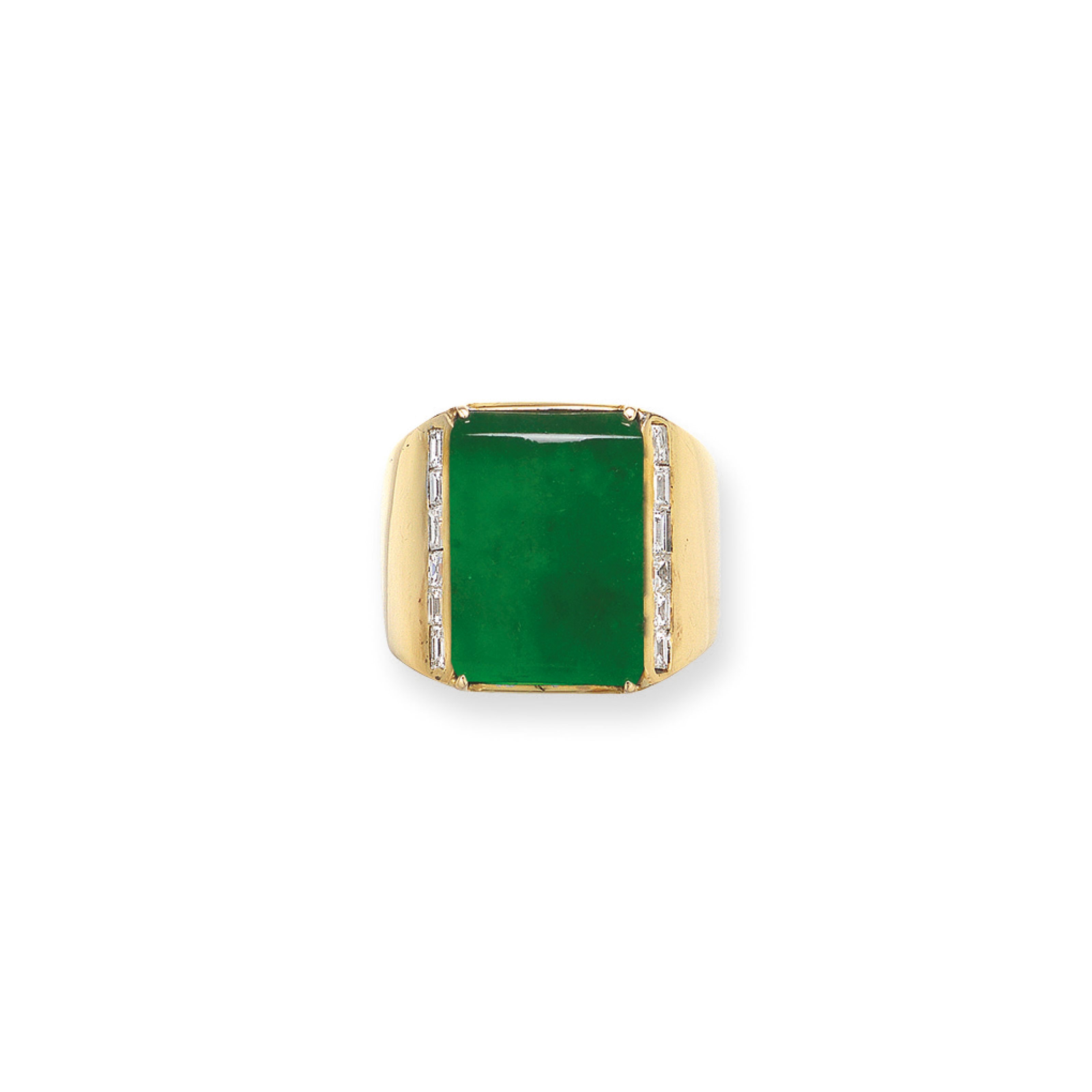 JADEITE AND DIAMOND RING