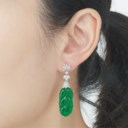 JADEITE AND DIAMOND EARRINGS