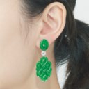 JADEITE AND DIAMOND EARRINGS