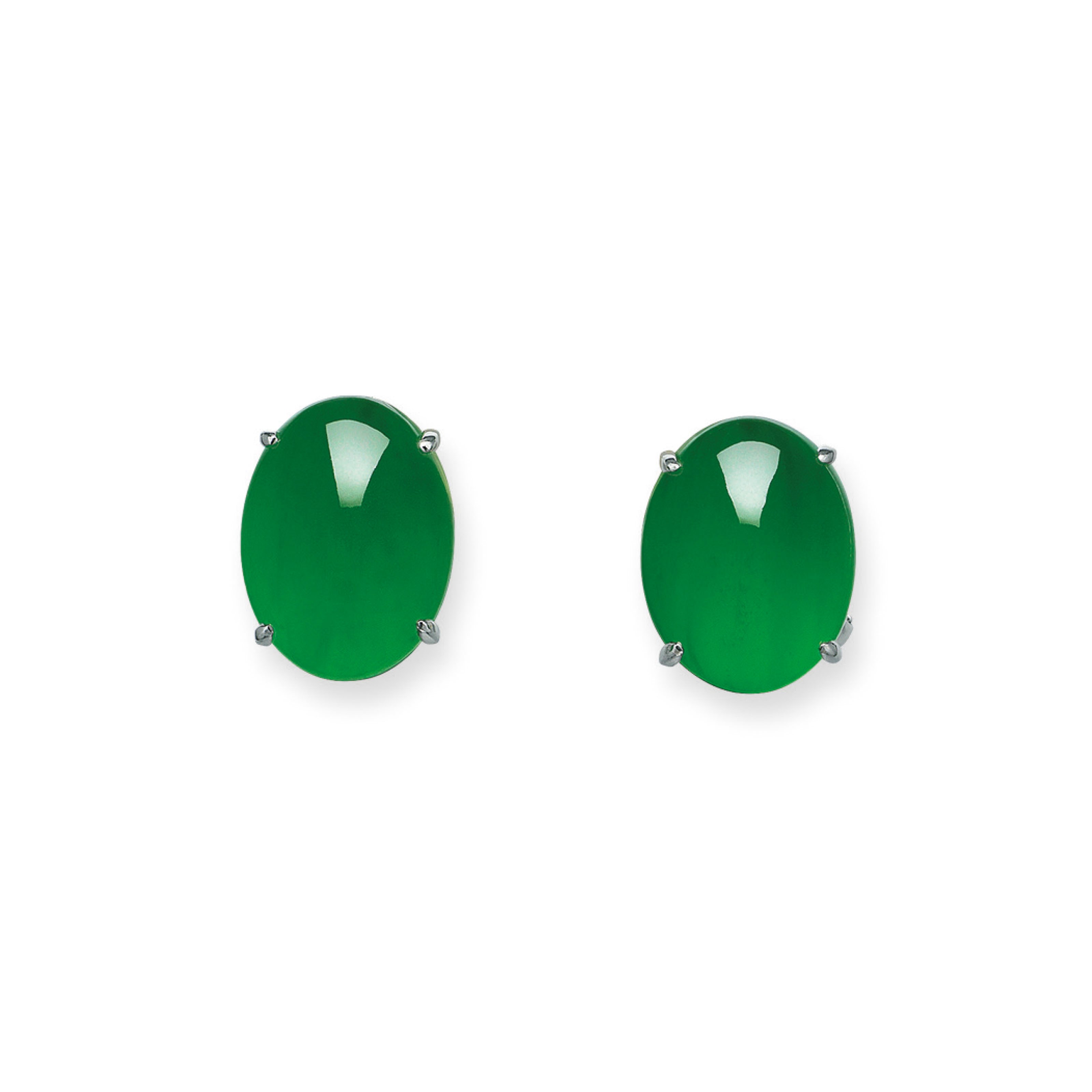 JADEITE AND DIAMOND EARRINGS