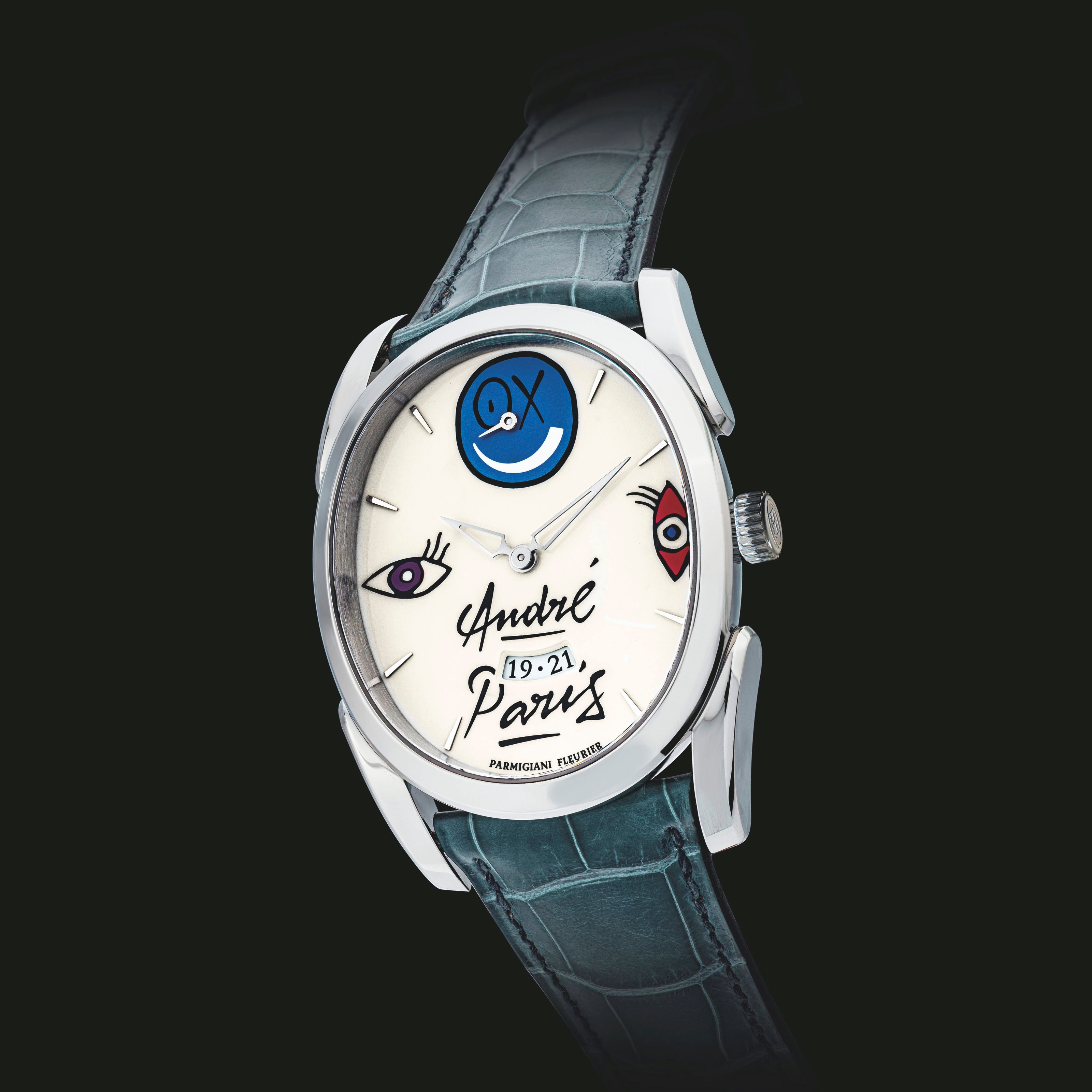 PARMIGIANI FLEURIER，不锈钢椭圆形腕表，配动力储存及日历显示，OVALE HEBDO STEEL，限量生产共10枚，约2013年制，附原厂证书、盒子及外包装