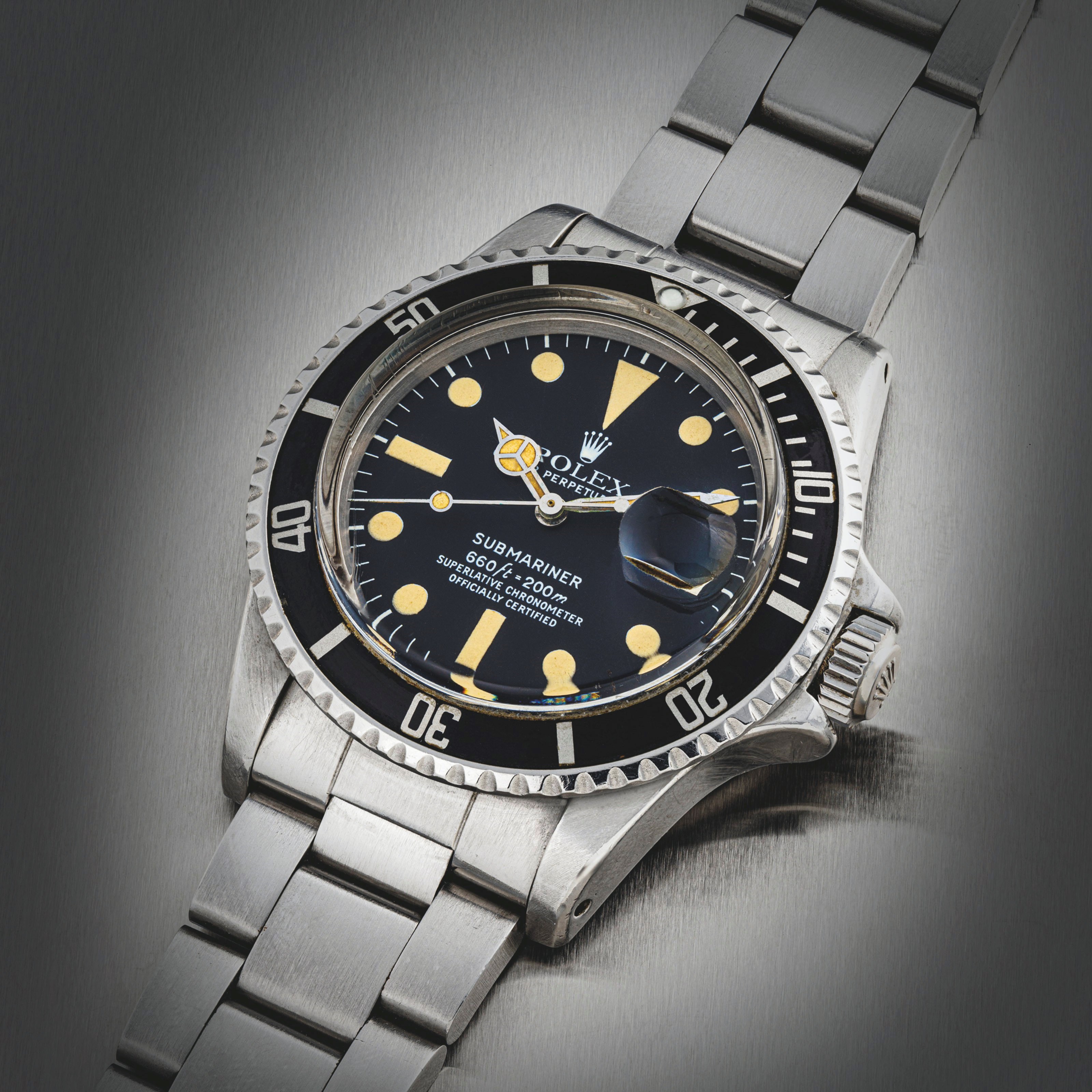 劳力士，不锈钢自动上弦链带腕表，配中心秒针及日历显示，SUBMARINER DATE，型号1680，约1978年制