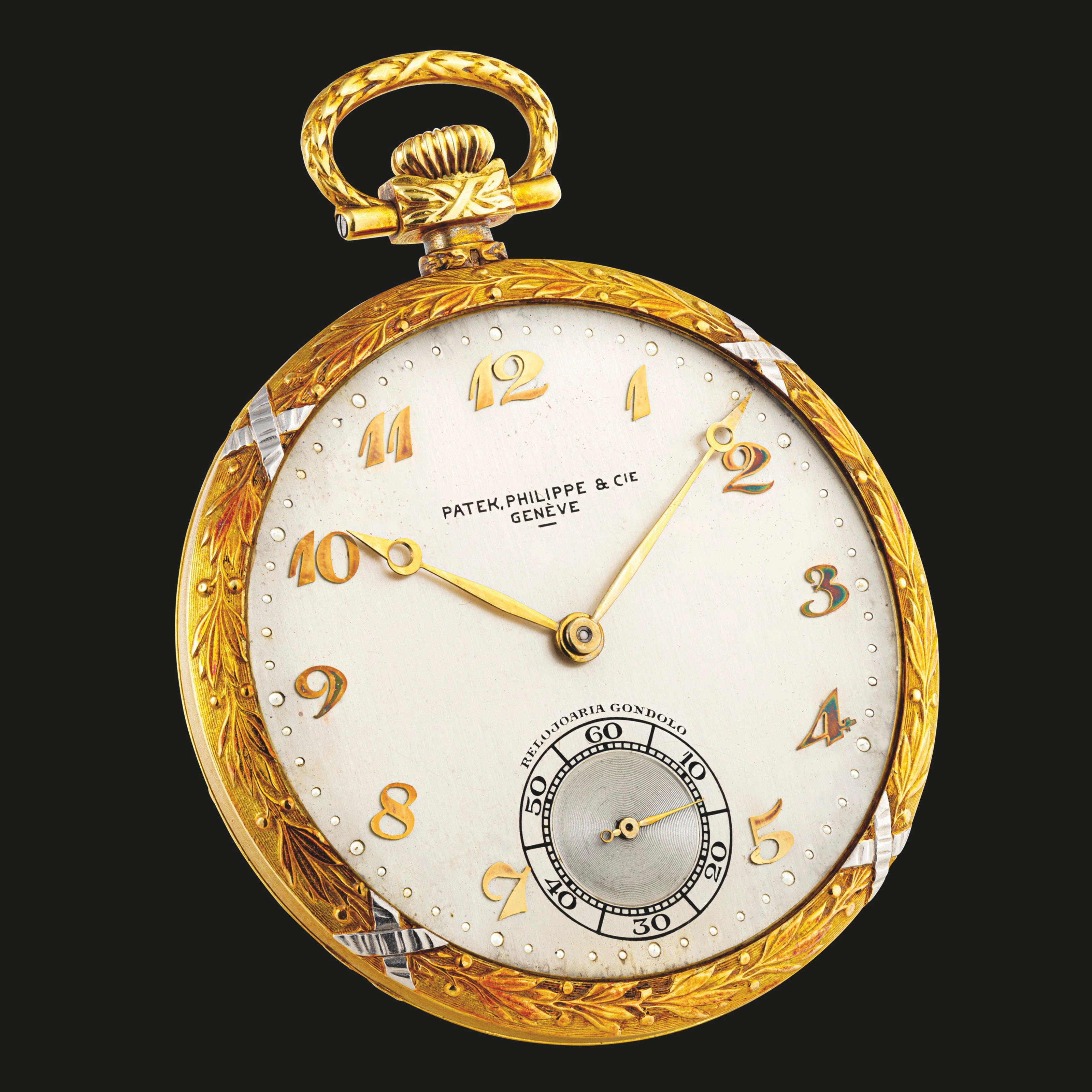 百達翡麗，18K黃金及鉑金懷錶，配寶璣數字，由RELOJOARIA GONDOLO銷售，1927年製，附後補證書
