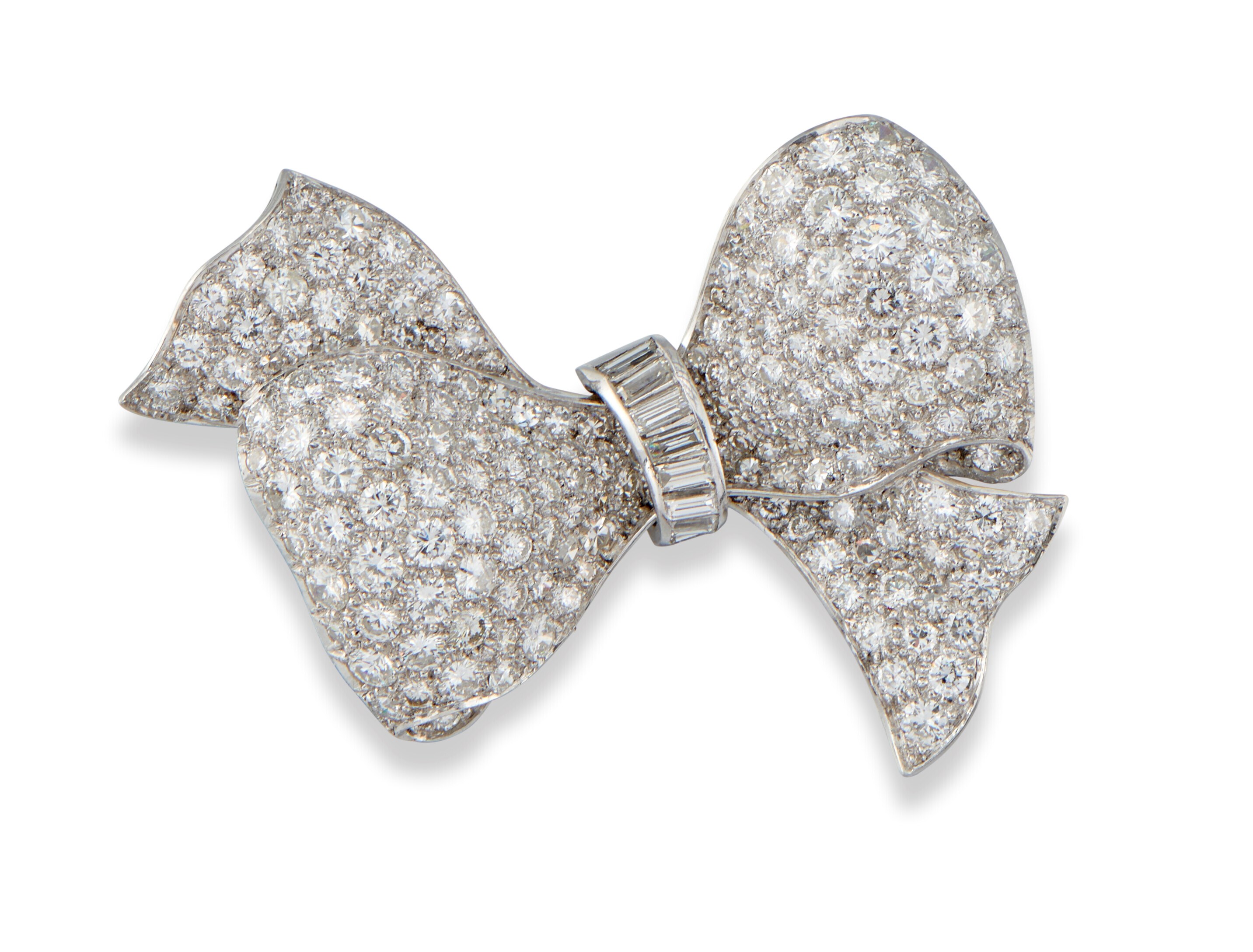DIAMOND BOW BROOCH
