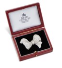 DIAMOND BOW BROOCH