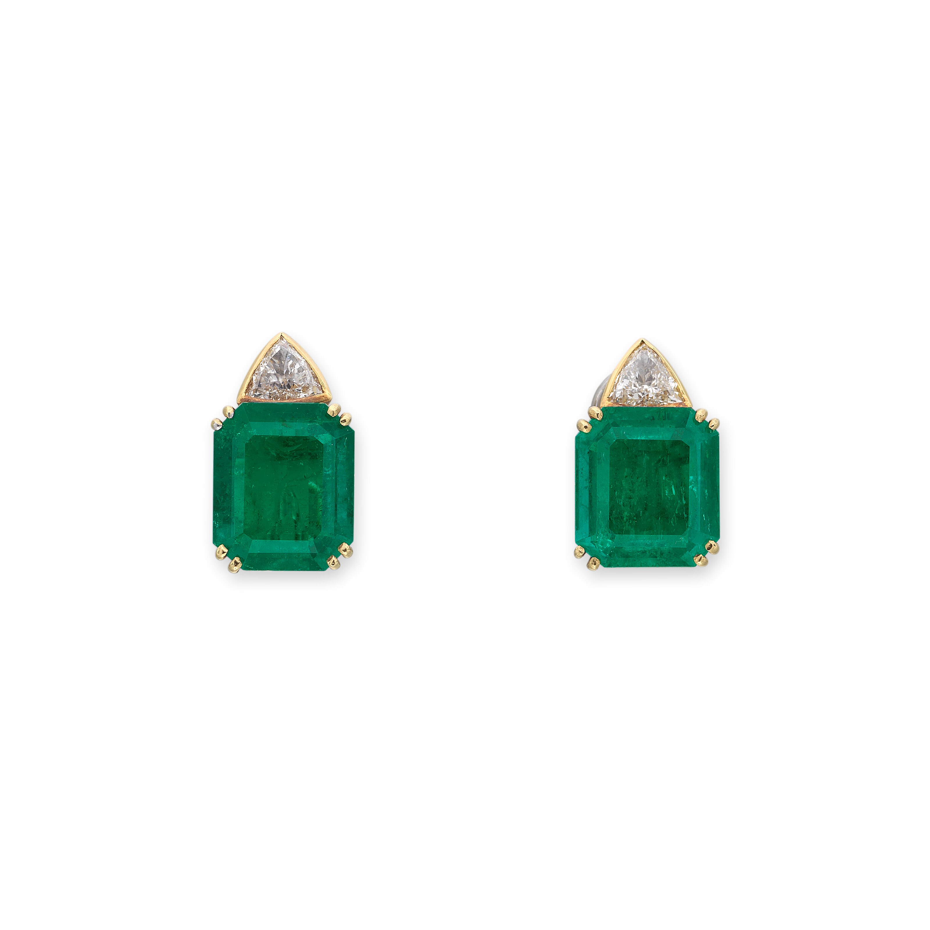 EMERALD AND DIAMOND EARRINGS