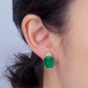EMERALD AND DIAMOND EARRINGS