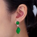JADEITE AND DIAMOND EARRINGS