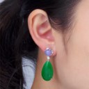 JADEITE AND DIAMOND EARRINGS