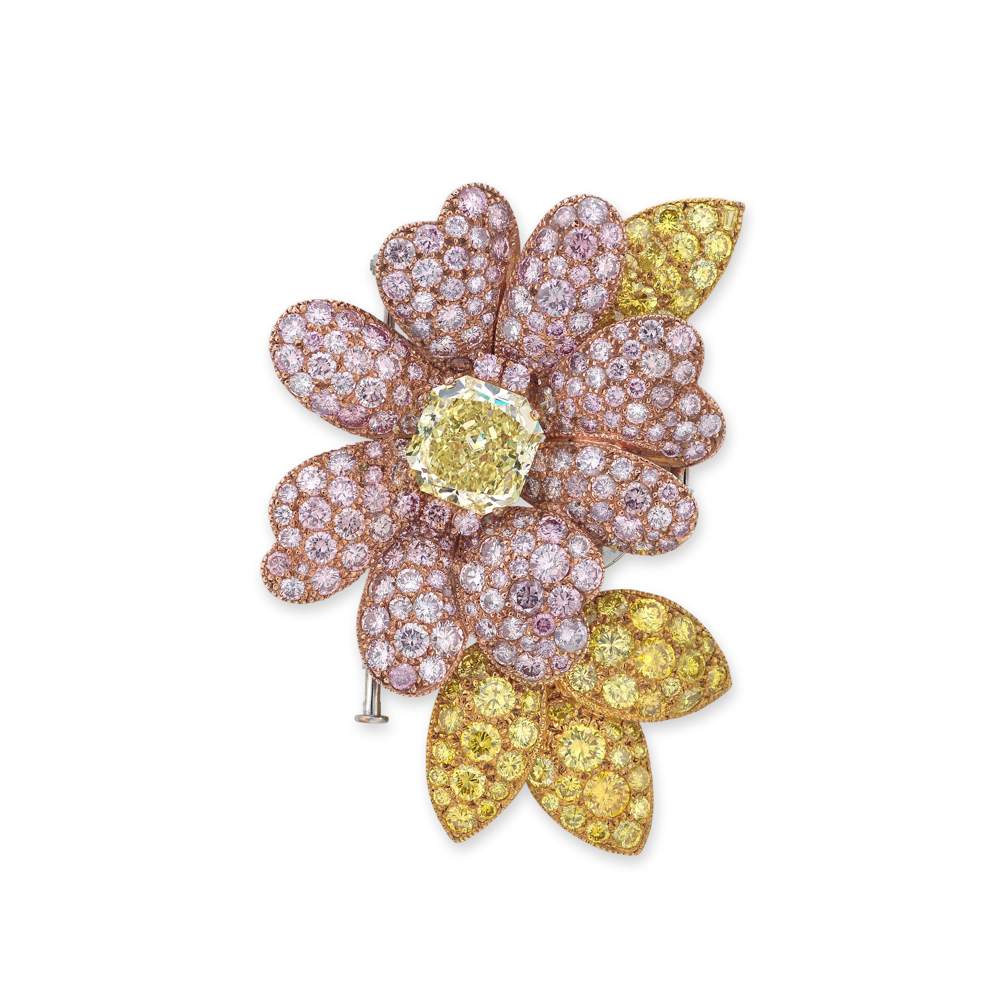 GRAFF COLOURED DIAMOND BROOCH