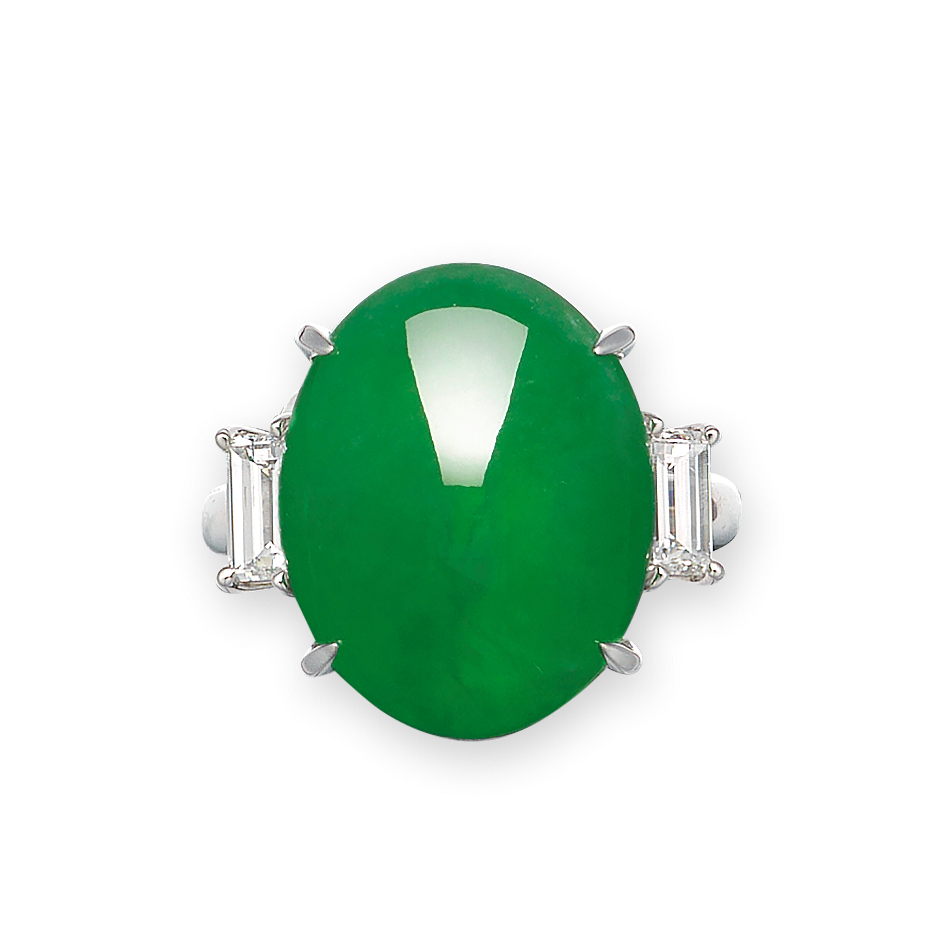 JADEITE AND DIAMOND RING