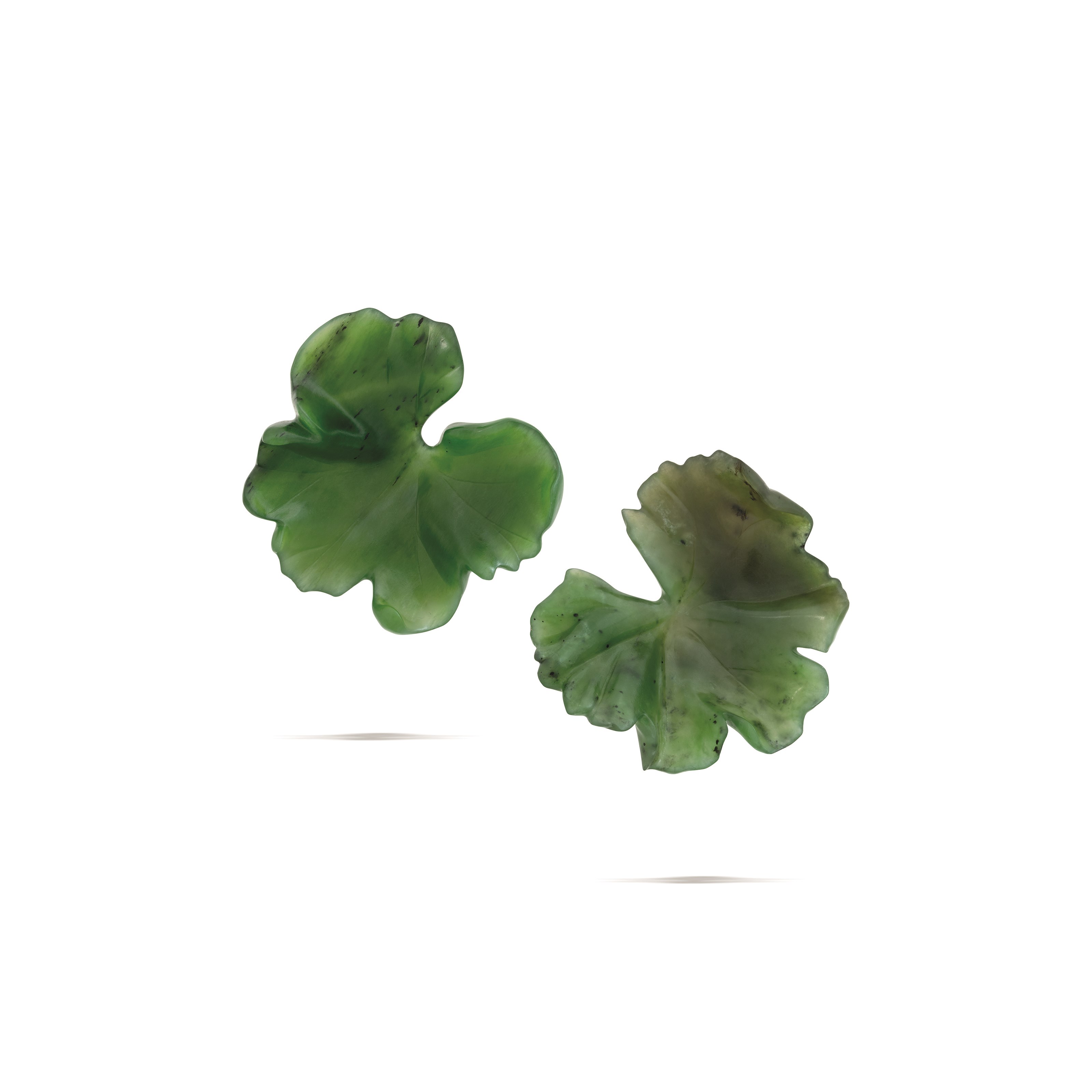 JAR NEPHRITE 'GERANIUM' EARRINGS