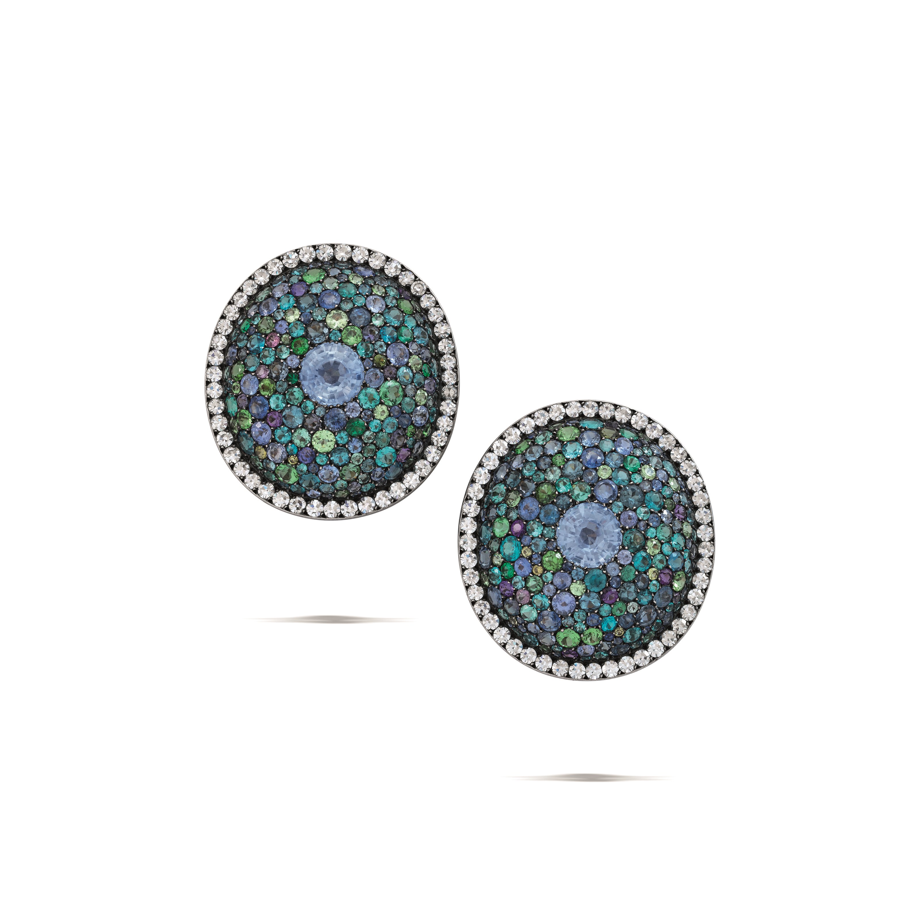 JAR MULTI-GEM 'SHIELD' EARRINGS