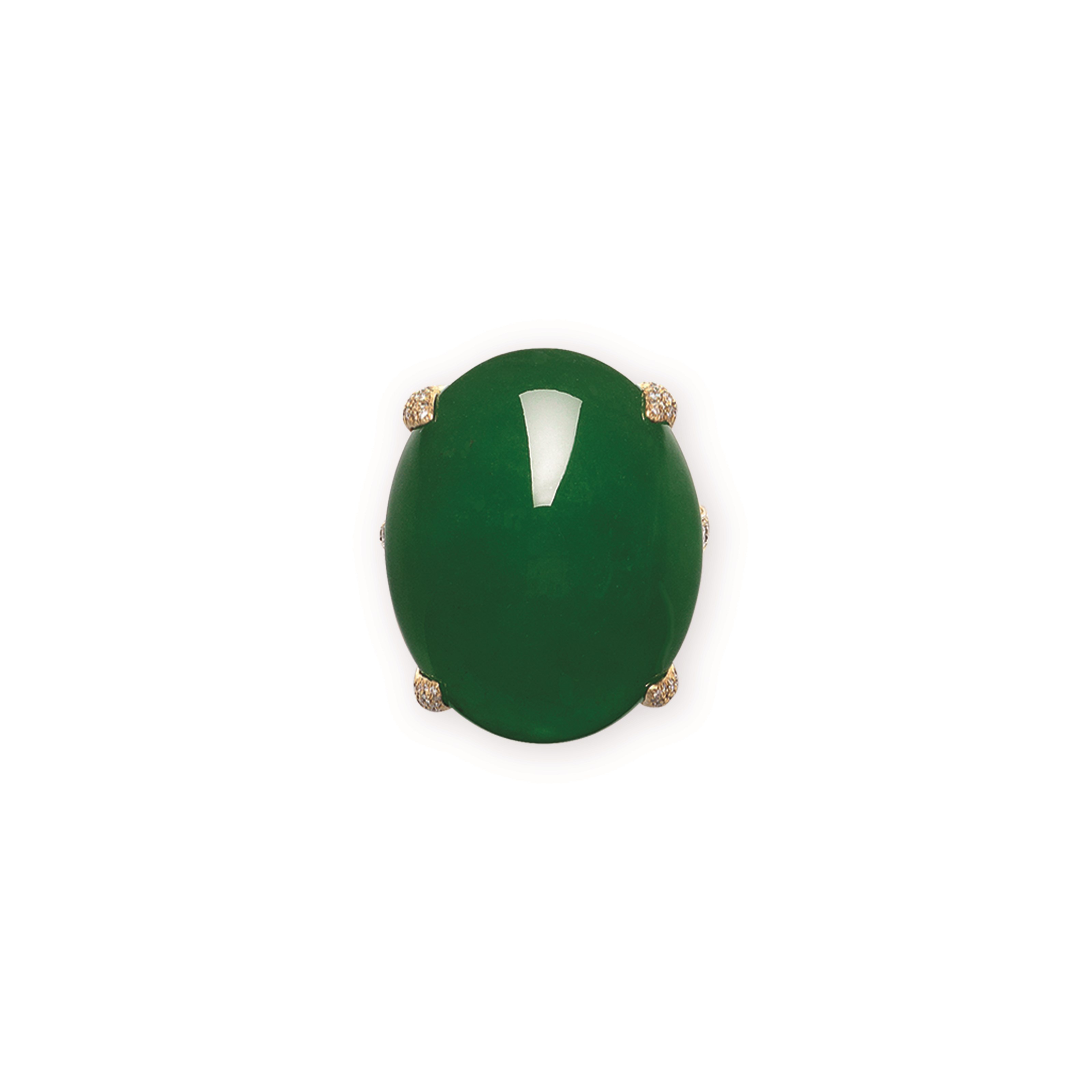 JADEITE AND DIAMOND RING