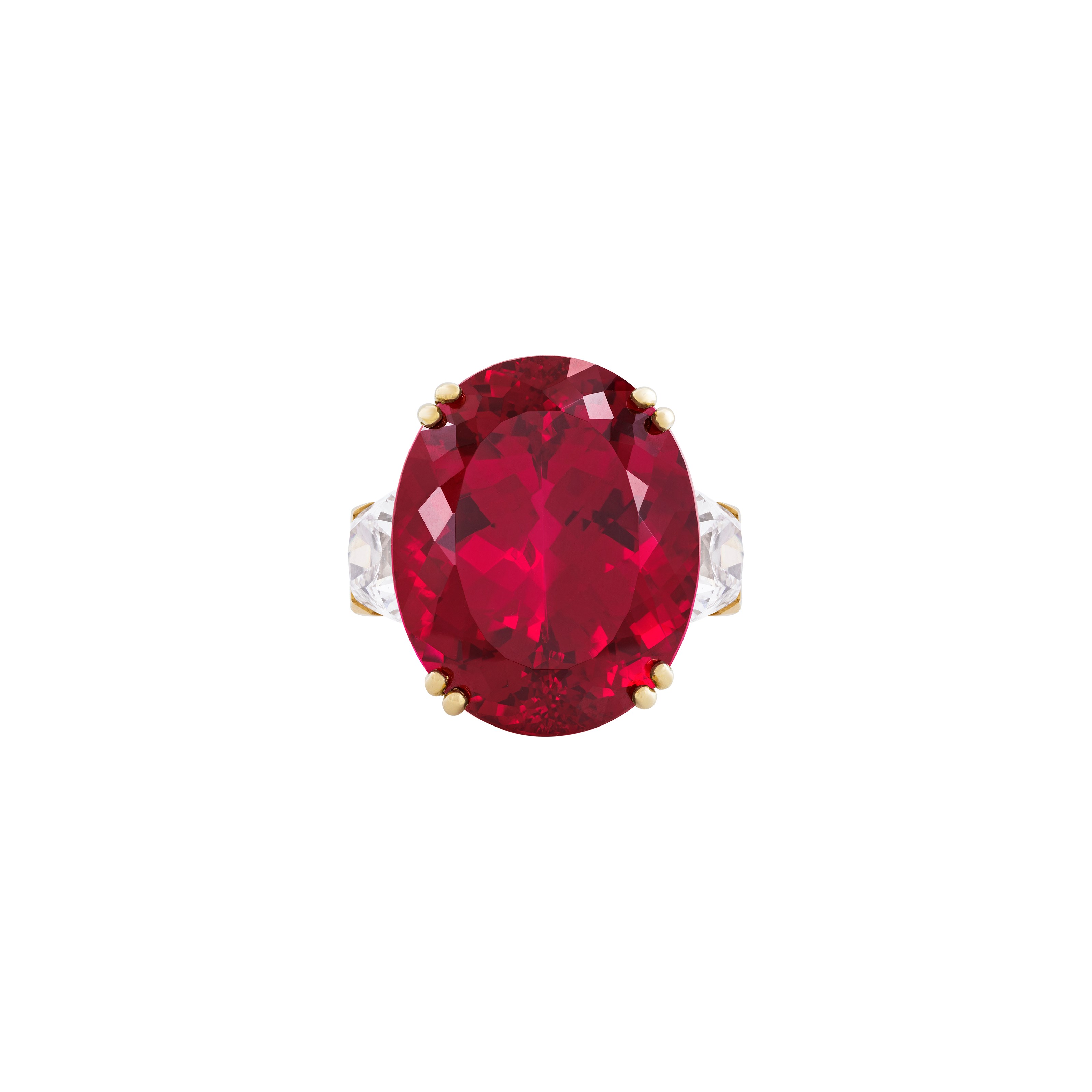 SPINEL AND DIAMOND RING