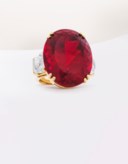 SPINEL AND DIAMOND RING