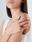 SPINEL AND DIAMOND RING