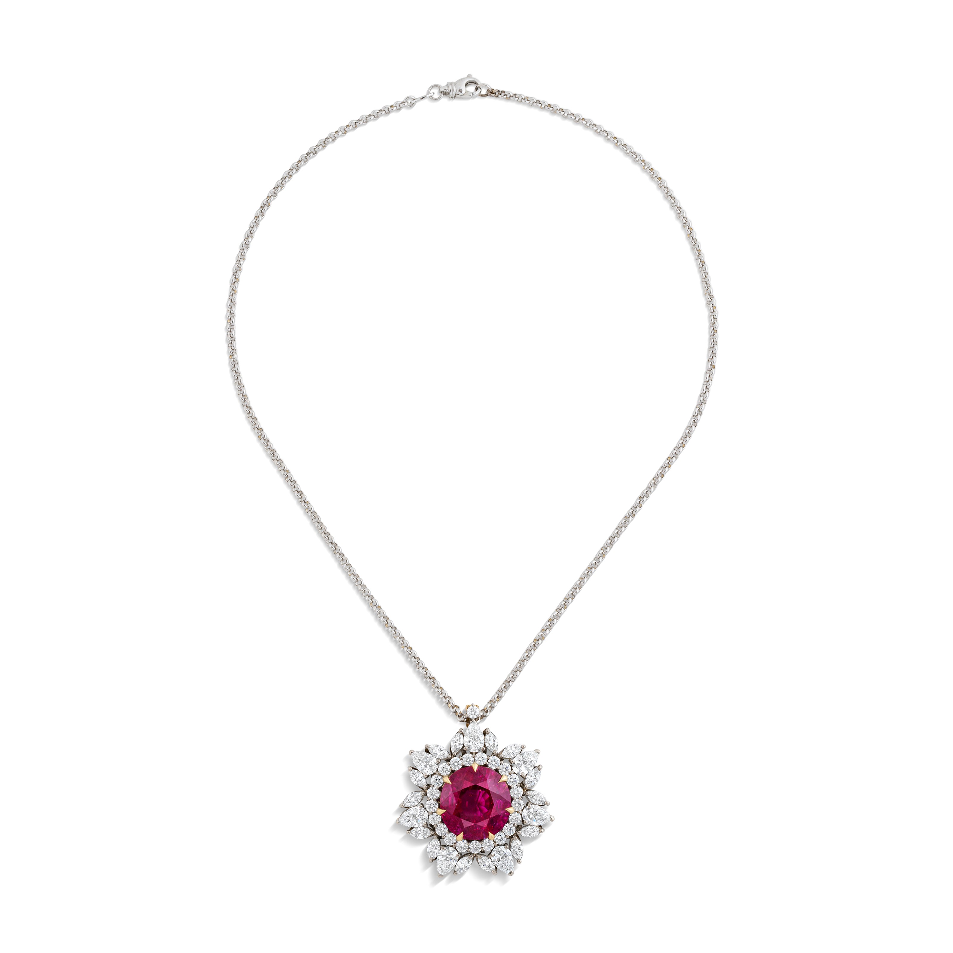 RUBY AND DIAMOND PENDANT