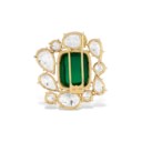 EMERALD AND DIAMOND BROOCH