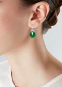 JADEITE AND DIAMOND EARRINGS