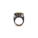 COLOURED DIAMOND AND DIAMOND RING