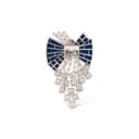 SAPPHIRE AND DIAMOND BROOCH