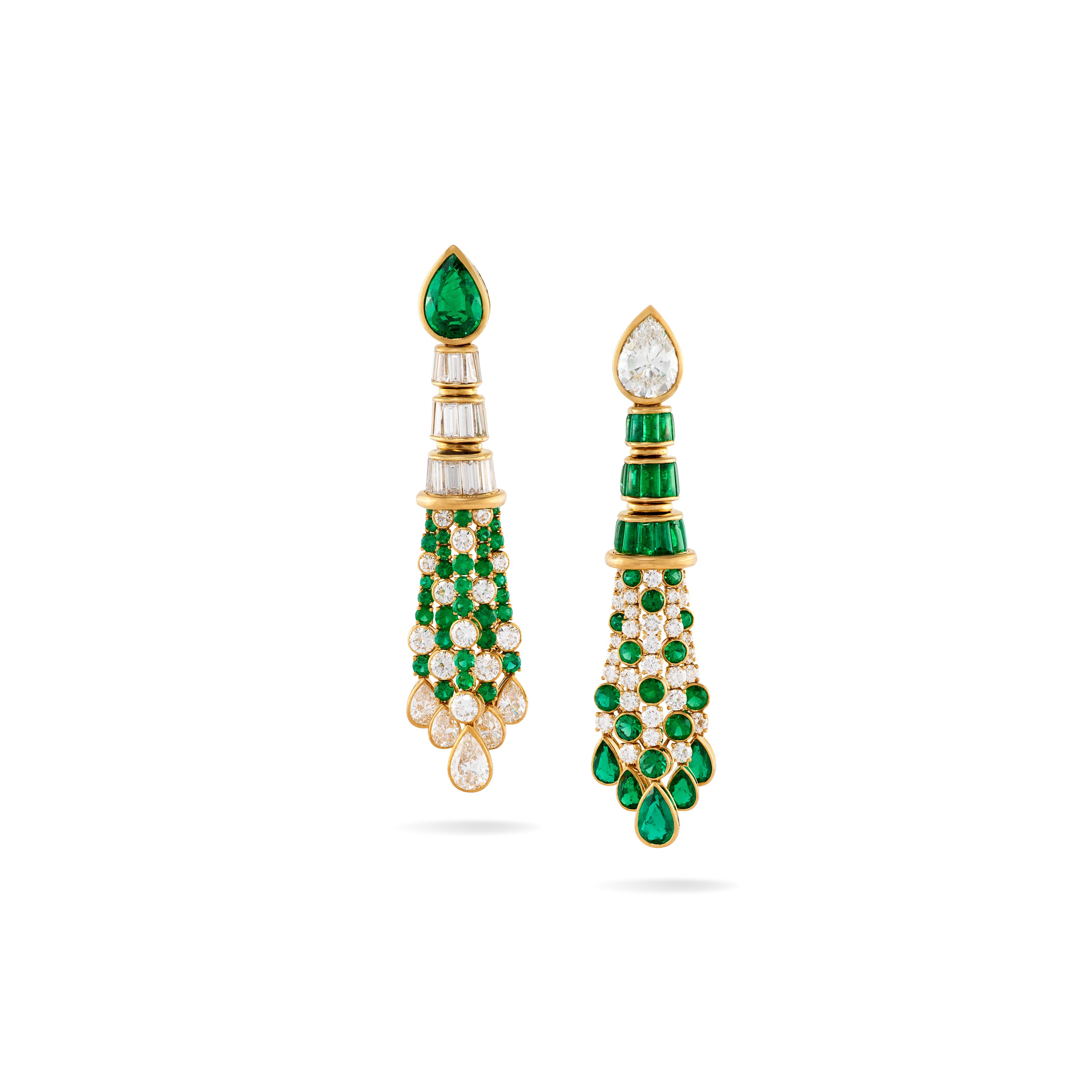 EMERALD AND DIAMOND EARRINGS