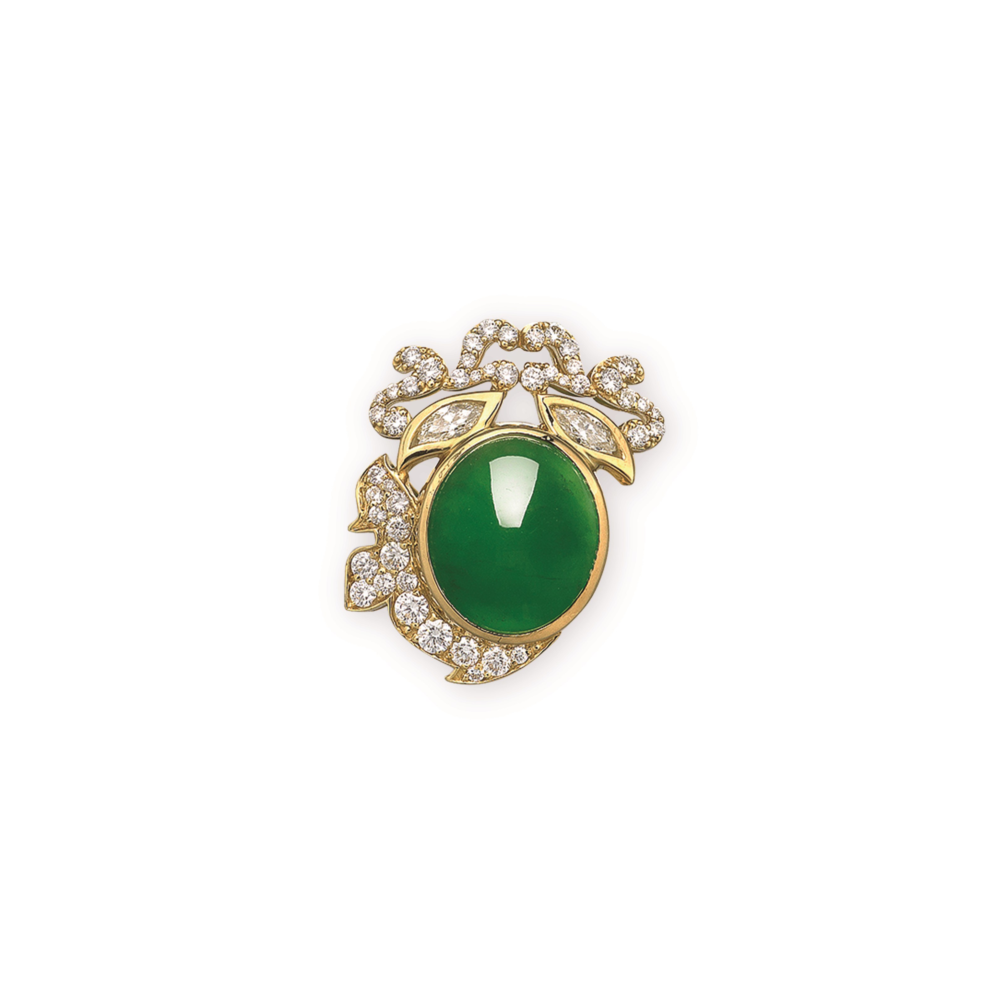 JADEITE AND DIAMOND RING