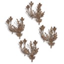 A SET OF FOUR TOLE PEINTE THREE-BRANCH WALL-LIGHTS