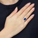 COBALT SPINEL AND DIAMOND RING