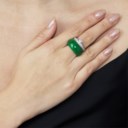 JADEITE AND DIAMOND RING