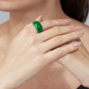 JADEITE AND DIAMOND RING