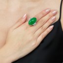 JADEITE AND DIAMOND RING